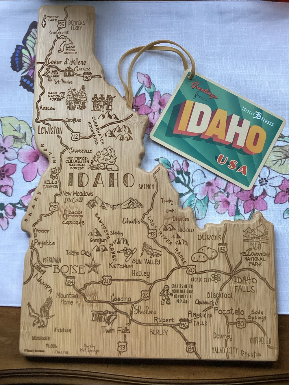 Totally Bamboo Idaho State Map Cutting Board